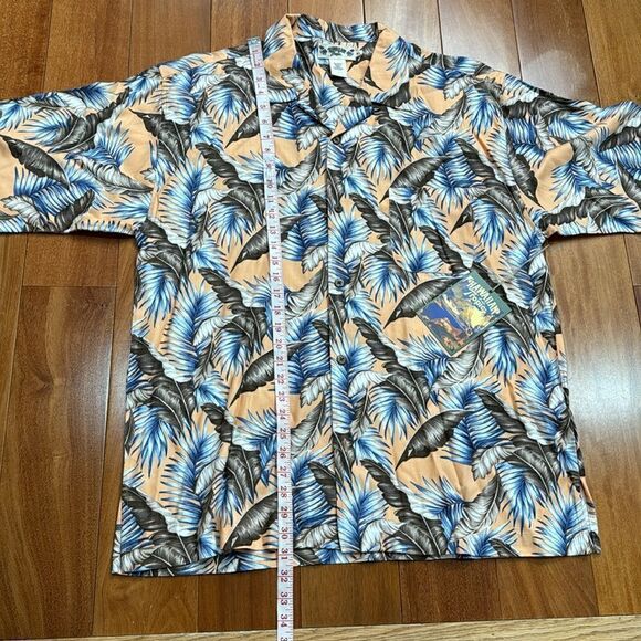 NWT Hawaiian Tropic Mens Orange Floral Tropical Short Sleeve Button size XL - Picture 7 of 7